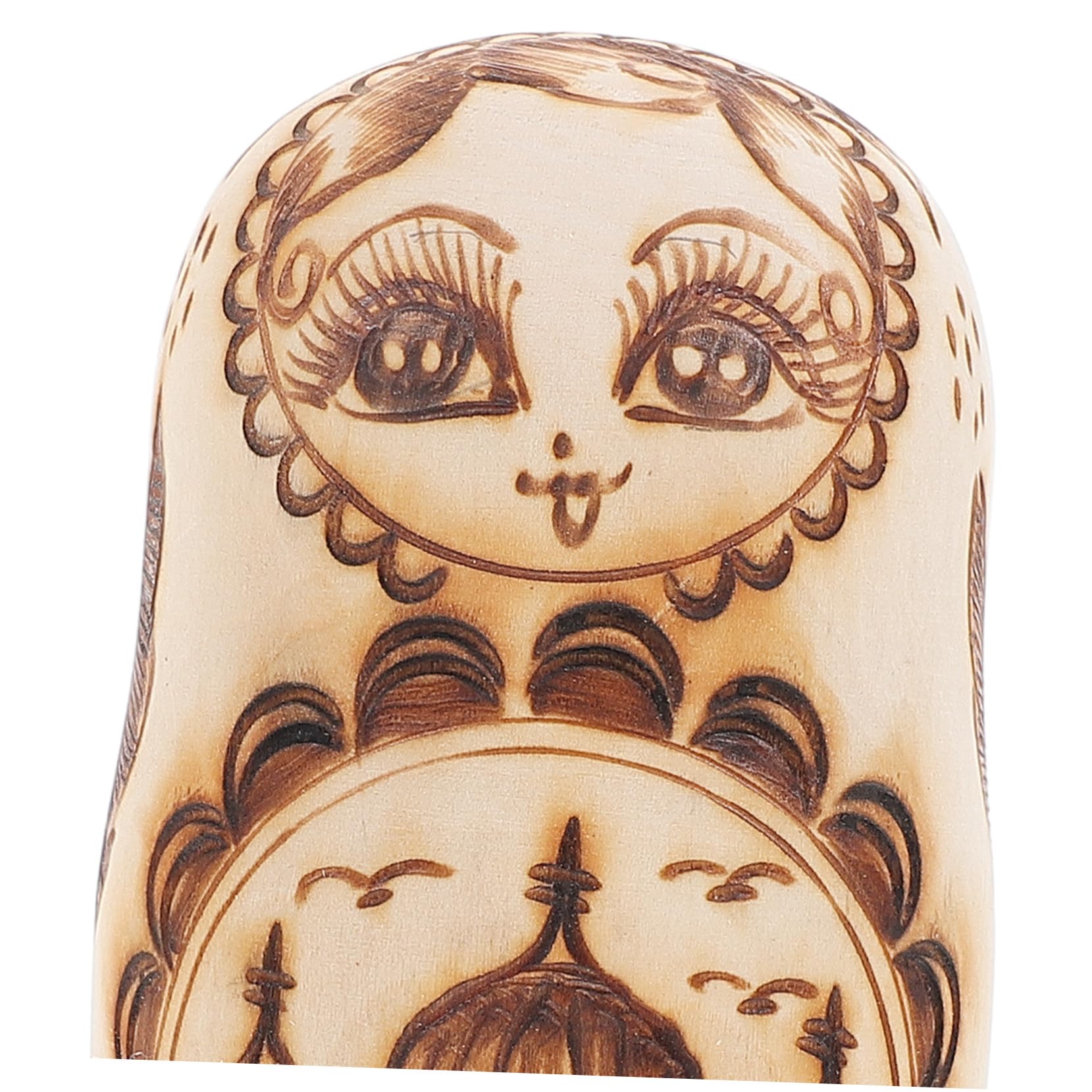 Muñecas Matrioska Rusas De Madera Sin Pintar 5 Capas Relieve Pirograbado Niños Decoración Obsequio Apilable Juego Tradicional Ruso