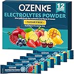 OZENKE Electrolytes Powder Packets, 12 Sticks Sugar Free Hydration Packets, Electrolyte Drink Mix Travel Electrolyte for Rapid Hydration, 6 Flavors