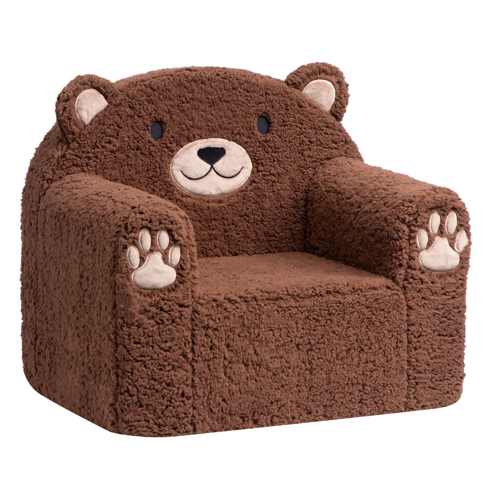ALIMORDEN Animal Series Kid's Chair, Ultra-Soft Comfy Foam Filled Toddler Sofa Chair, Cute Animal-Shaped Design Toddler Couch, Lightweight Birthday for Boys & Girls (Brown Bear)