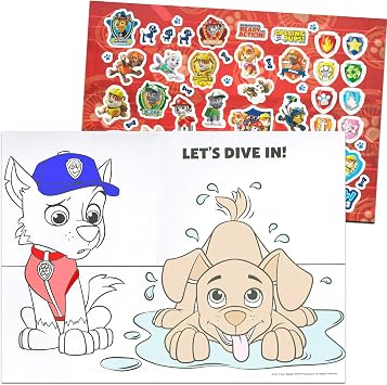 Paw Patrol Coloring and Activity Giant Floor Pad - 11x14 Coloring Book | Paw Patrol Gigantic Coloring Book for Kids, Boys, Girls - Jumbo Chase Marshall Skye Coloring Pages with 50+ Stickers