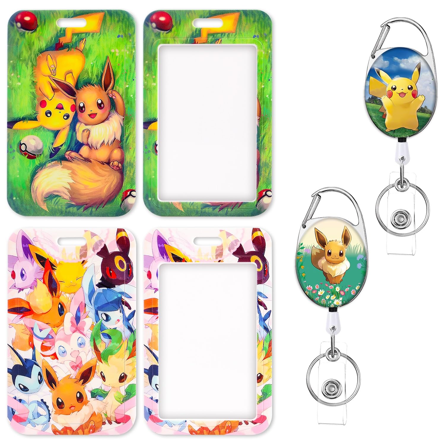 GTOTd Cartoon Animals Retractable Badge Reels (2 Pack) with ID Badge Holder