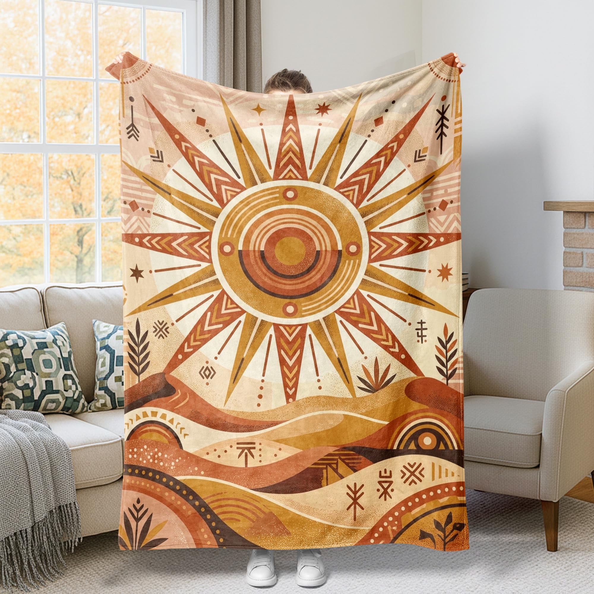 Couverture de soleil en flanelle 152x203 cm légère et douce pour lit et canapé