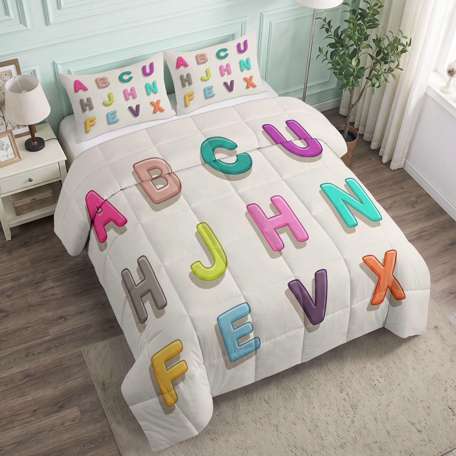 Edredon - Juego de cama reversible con 2 fundas de almohada (140 x 200 cm, 4 estaciones)