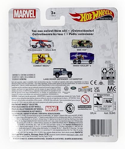 Miniatura 2 de Hot Wheels Volkswagen T1 Drag Bus, [Blanco] Capitán América 1/5