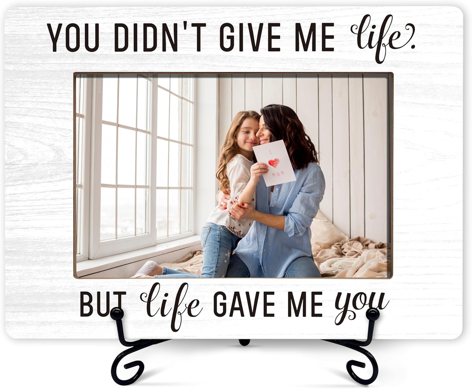 Stepmom Photo Frames, Mothers Day Picture Frame, Step Parents Appreciation Gifts From Son Daughter, Birthday Christmas Thanksgiving Gifts For Stepmom Stepdad, Wooden Table Photo Frames -A24