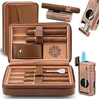 TISFA Leather Cigar Humidor with Accessories