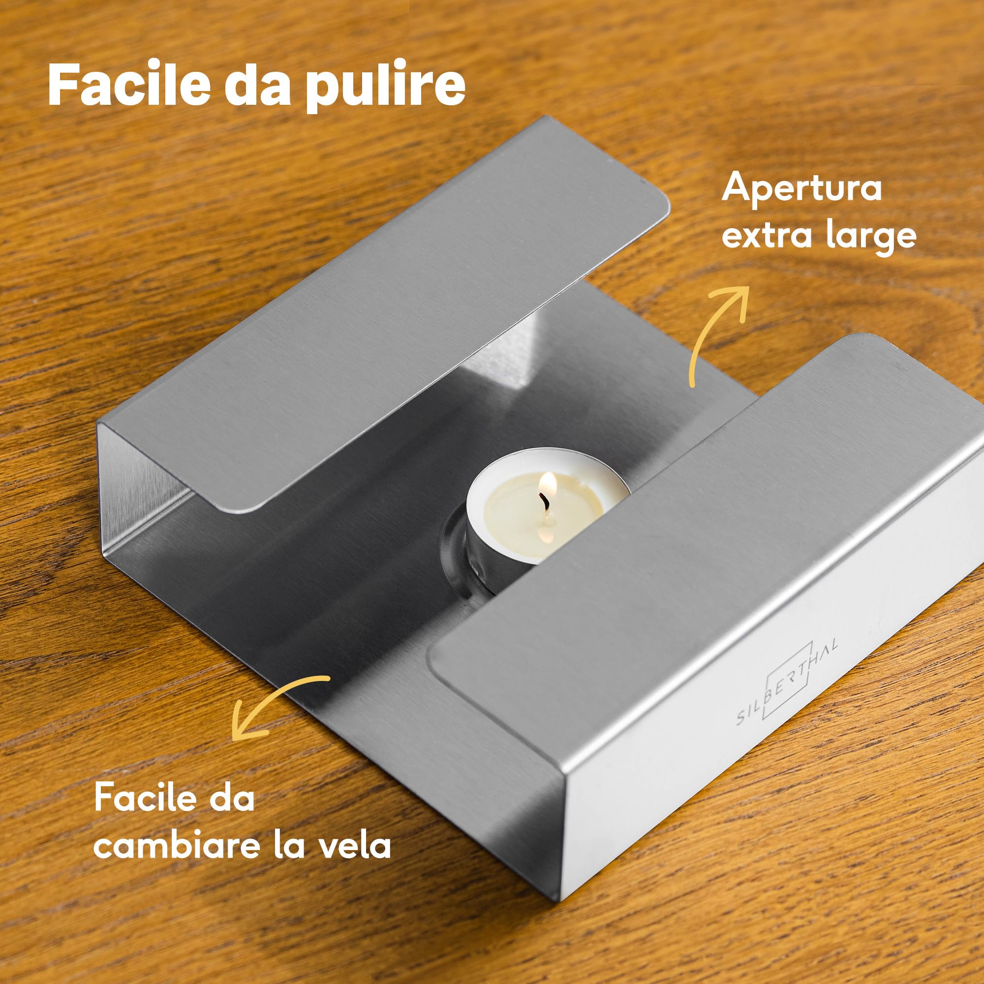 SILBERTHAL Teiera con infusore 1,5 Litri - Vetro borosilicato e acciaio inox - Con scalda teiera