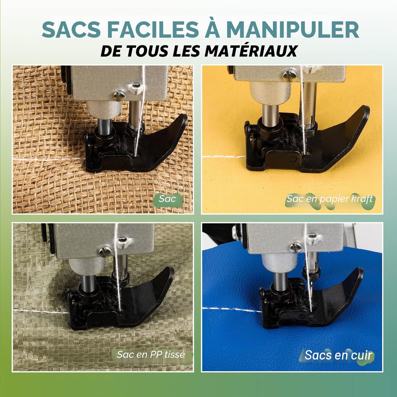 Machine à coudre closer stitcher Spolehli Machine à coudre électrique pour fermer les sacs Machine à coudre portable pour sacs Epaisseur 8mm Convient pour les sacs / sacs tissés / sacs de riz