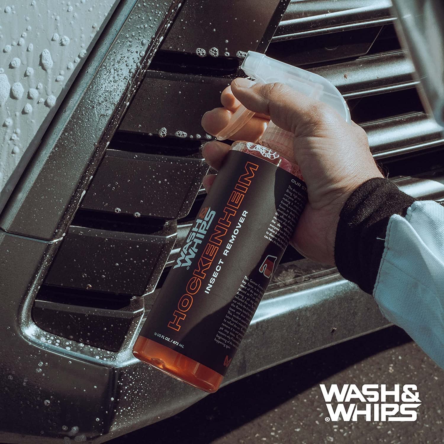 WASH&WHIPS Hockenheim Bug & Insect Remover - Professional Strength, Non-Scratching - Car Detailing, RVs, Boats - 16 fl oz (w/Microfiber Towel)