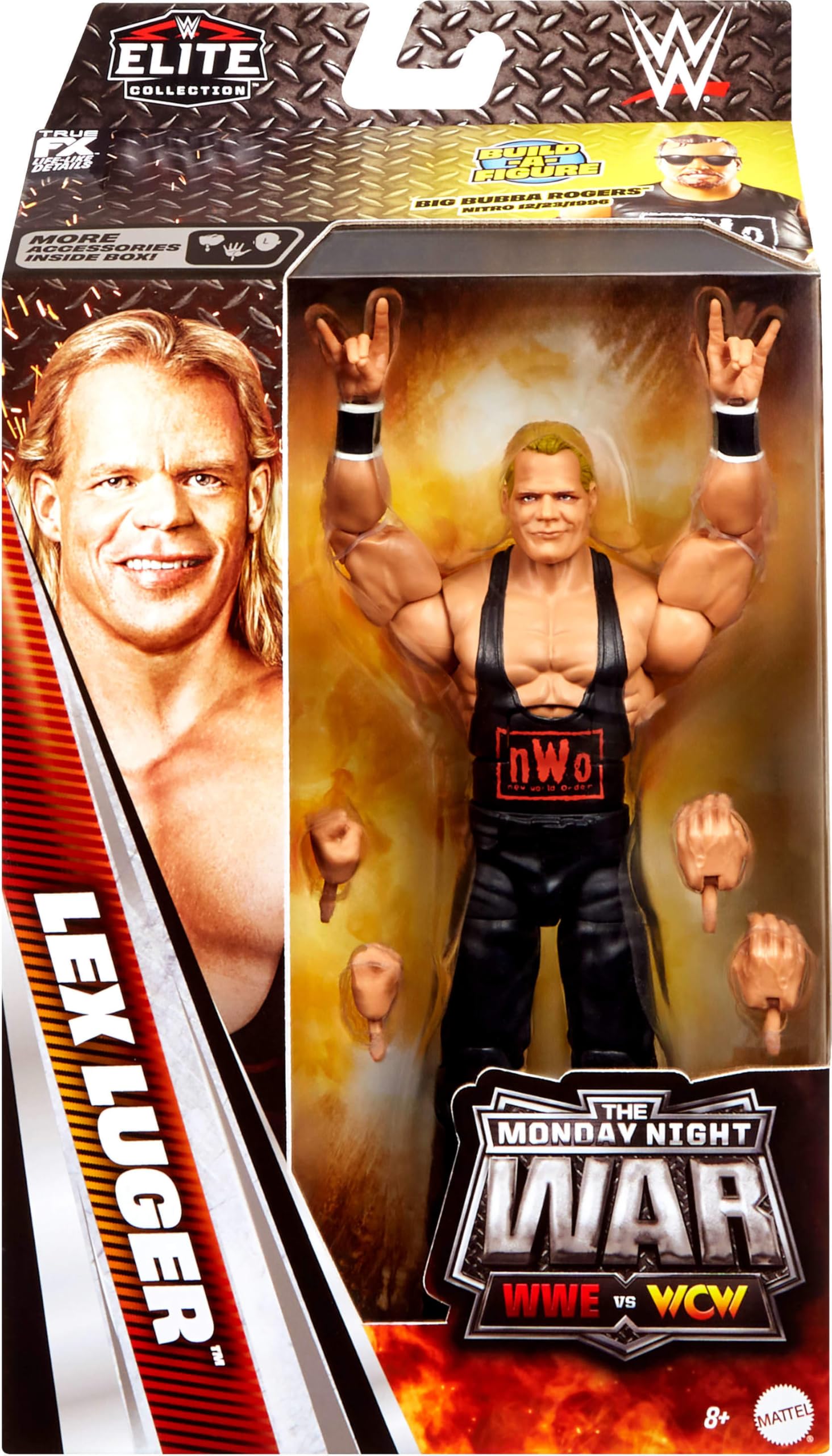 Mattel WWE Lex Luger nWo Wolfpac Elite Collection Monday Night