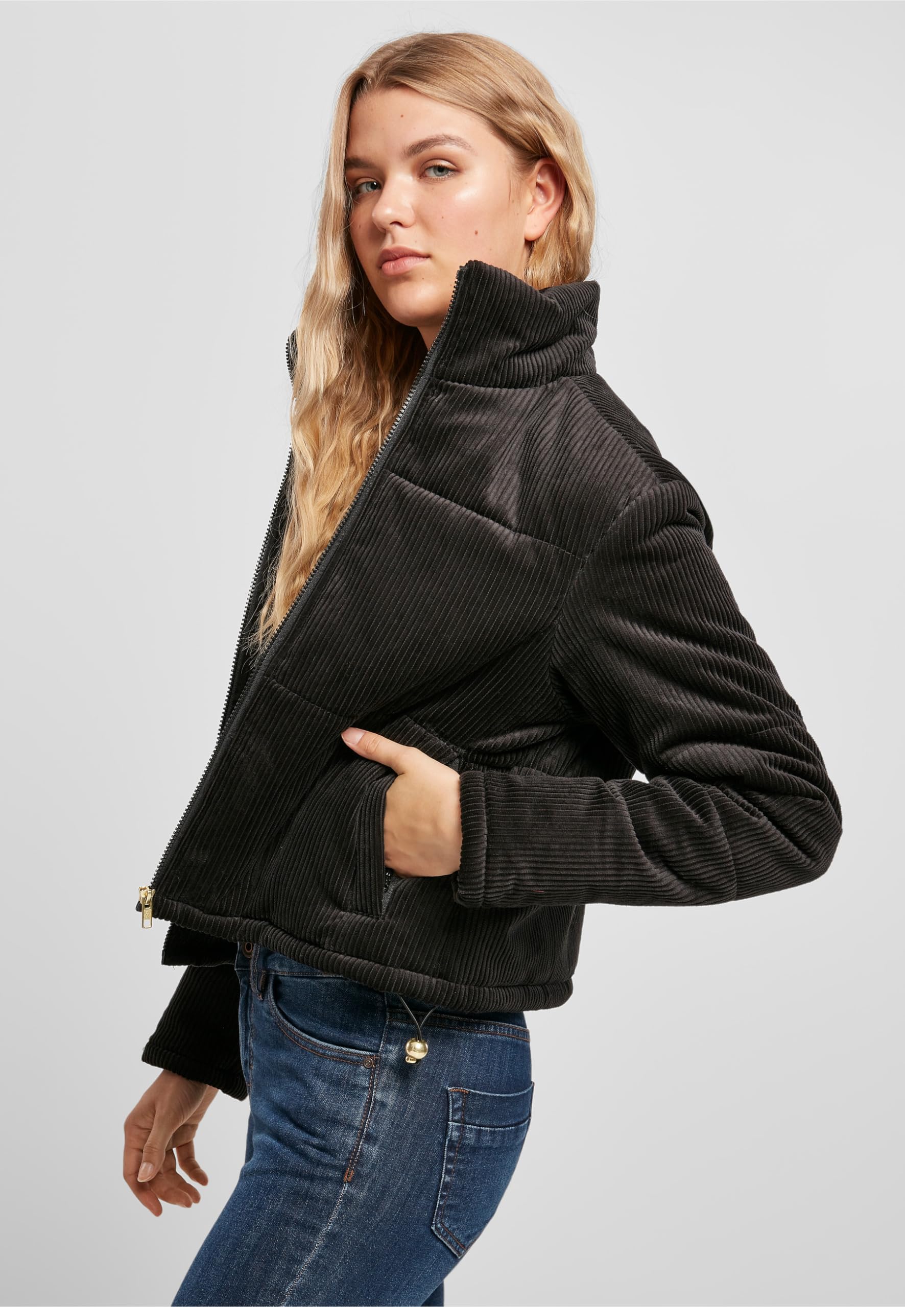 Urban Classics Damen Ladies Corduroy Puffer Jacket