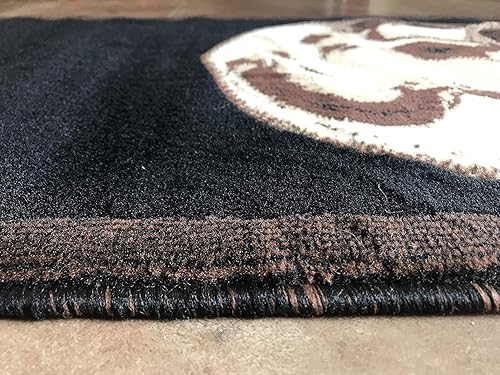 Miniatura 8 de Carpet King Skull - Alfombra larga de pasillo, diseño marrón y negro, 134 (32 pulgadas x 15 pies 10 pulgadas)