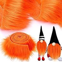 Vista 52 de Tatuo Tela de piel sintética naranja de 60 x 18 pulgadas, para Halloween, mullida, para manualidades, cortes de piel sintética, parche de felpa