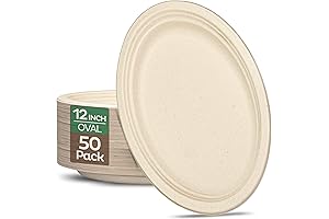 Stack Man Compostable Oval Paper Plates