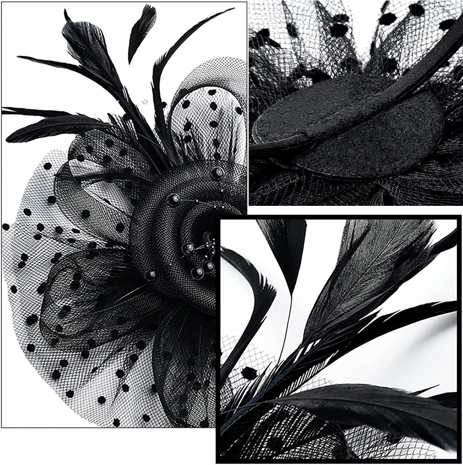 Fascinators for Women Girls, Tea Party Hats, Derby Hats, Derby Hat, Fascinator Flower Ribbons Mesh Feathers Headwear - Image 8
