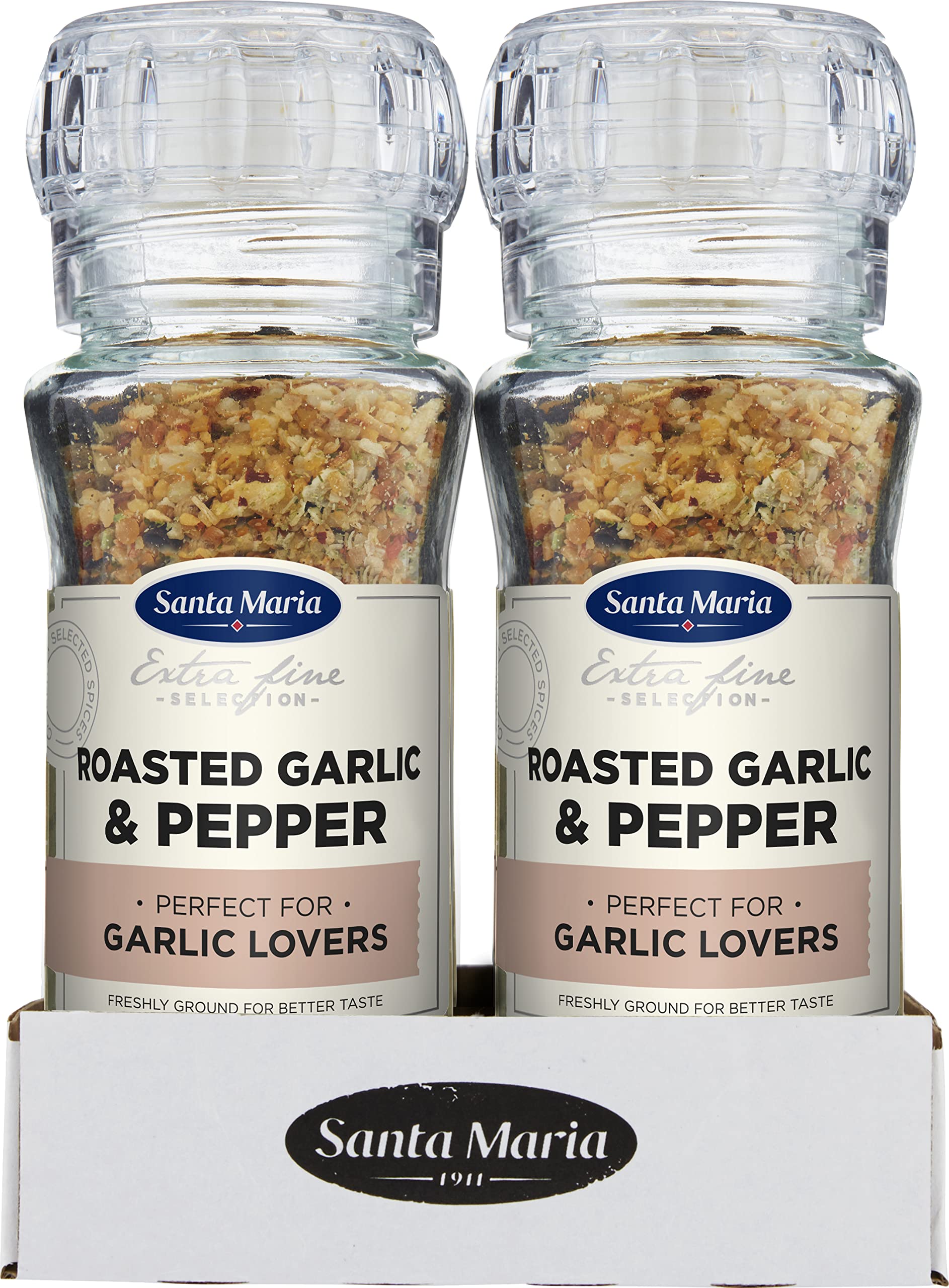 Santa Maria Molinillo de ajo y pimienta asado, 80 g (paquete de 6)