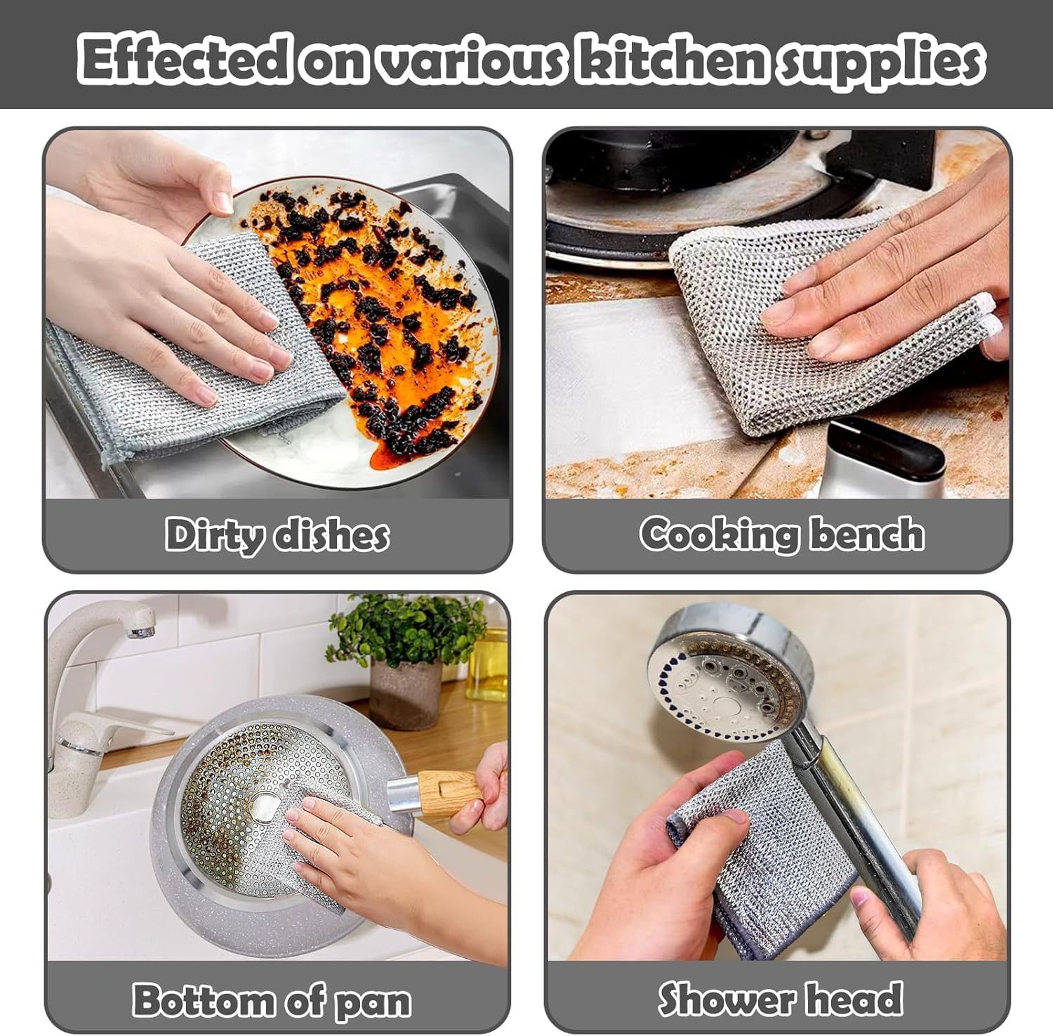 Kyrotech 5 Adet Tel Temizlik Bezi – 20x20 cm Paslanmaz Metal Tel Temizlik Süngeri – Islak ve Kuru Kullanıma Uygun, Çizmeden Temizleyen Çok Amaçlı Tel Bez – Tencere, Tepsi, Fırın, Lavabo Temizliği için