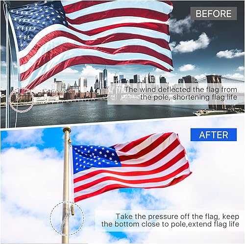 Miniatura 4 de 2 anillos de retención con cuentas para asta de bandera, anillo de cuentas para sistema de halyard interno, anillo de retención de asta de bandera