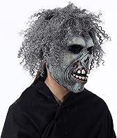 Vista 15 de ROTORS Máscaras de látex aterradoras de Halloween, máscara de disfraz de terror realista para mujeres y hombres, fiesta de Halloween, cosplay