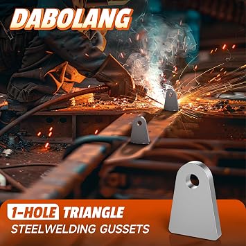 6Pcs Weld on Tabs with 1/2 Holes,Steel Gussets Weld On,Universal Weld on Shock Mount,Weld on Lights Tabs,Weld on Tabs Axle Bracket,Flat Bottom Chassis Weld Tabs for Weld On- 1/5 Thick