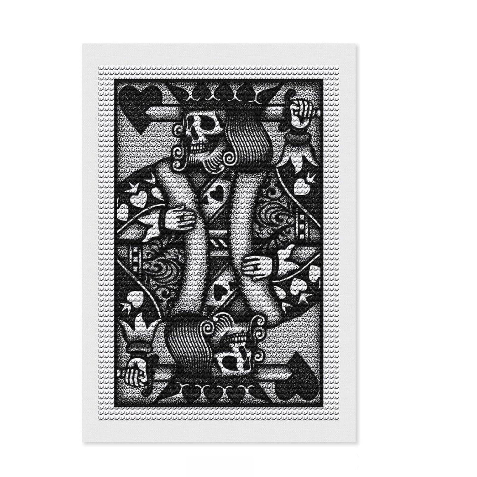 Junmoney Dead King DIY Diamond Art Canvas Kit 8"x12", Bedroom Decor, for Craft Lovers, Full Kit Included, Thoughtful Handmade Gift