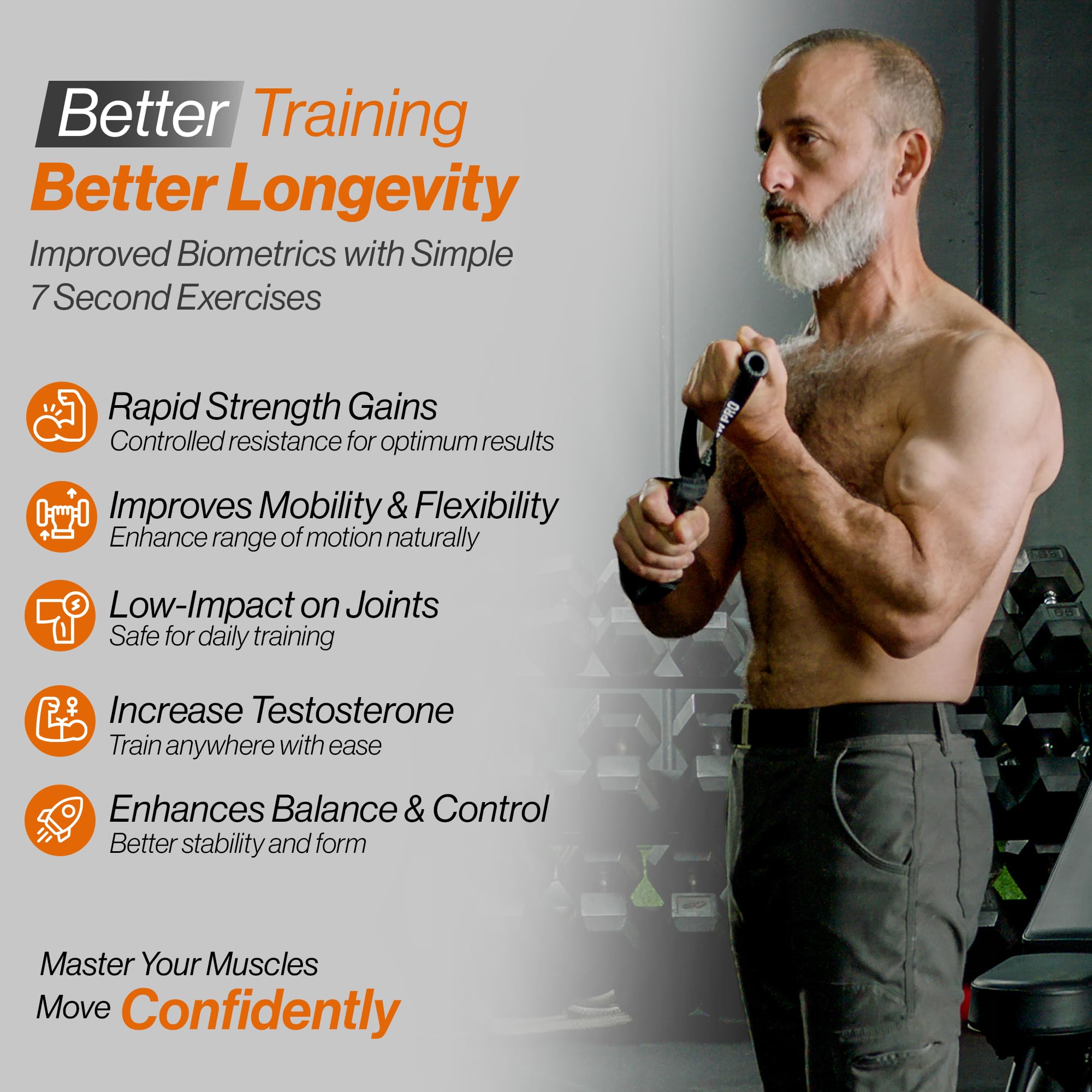 Bullworker Iso-Bow Pro Pair Isometrisches Trainingsgerät – Selbstwiderstands-Stretch-Gurt, Trainingsgerät, tragbare Heim-Fitnessgurte für Yoga, Pilates, Mobilitäts- und Krafttraining