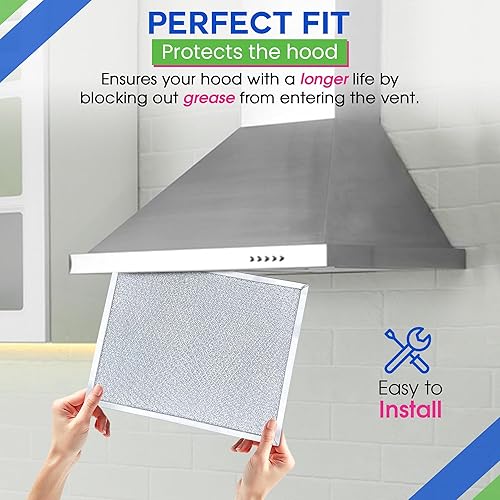 Miniatura 5 de Filtro de campana extractora de 9.87 x 11.62 pulgadas 97007894 Broan 97007894 y filtro de ventilador de escape de cocina Nutone, filtro de