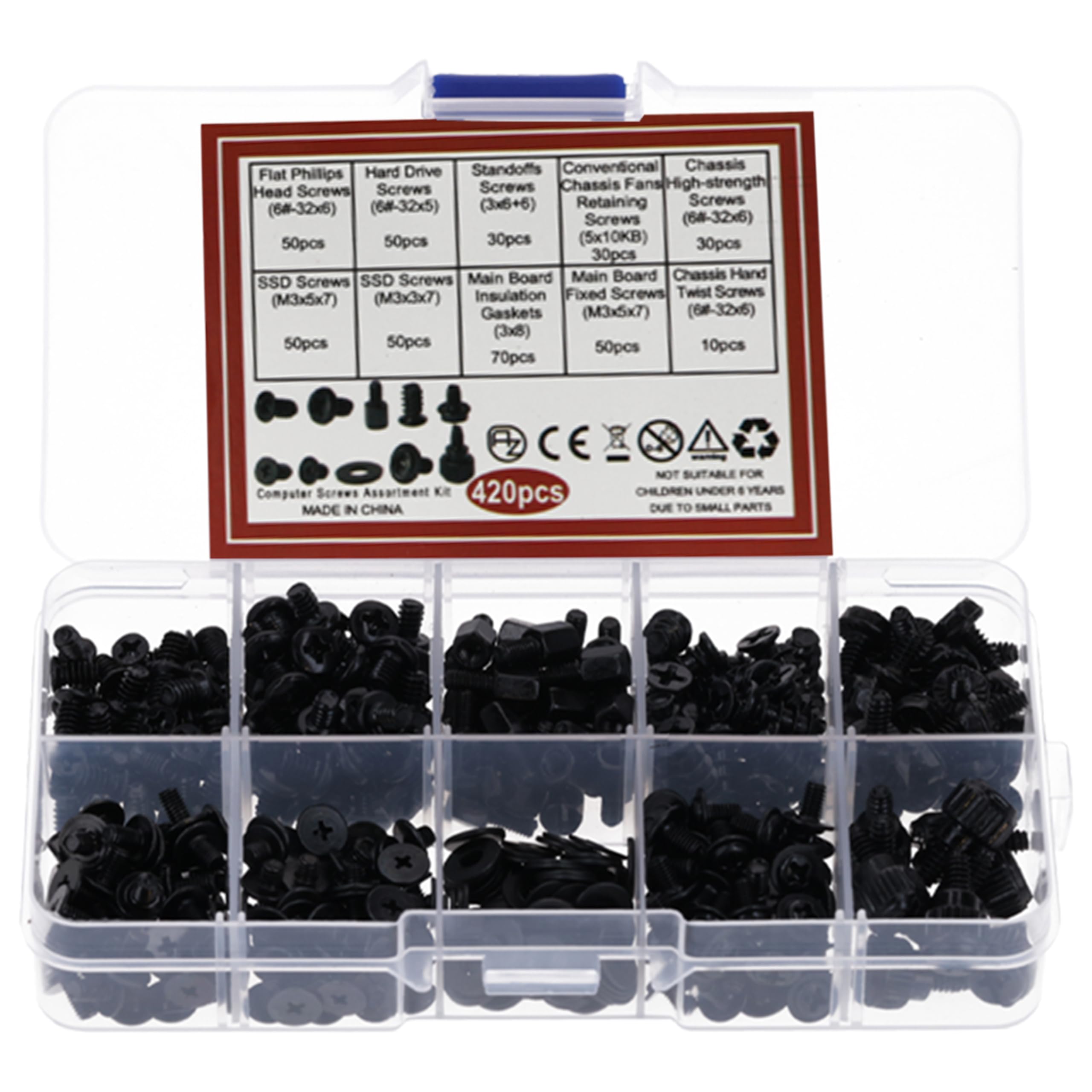 AZDelivery Set di 420 viti per PC - Viti per scheda madre, alloggiamento e ventole