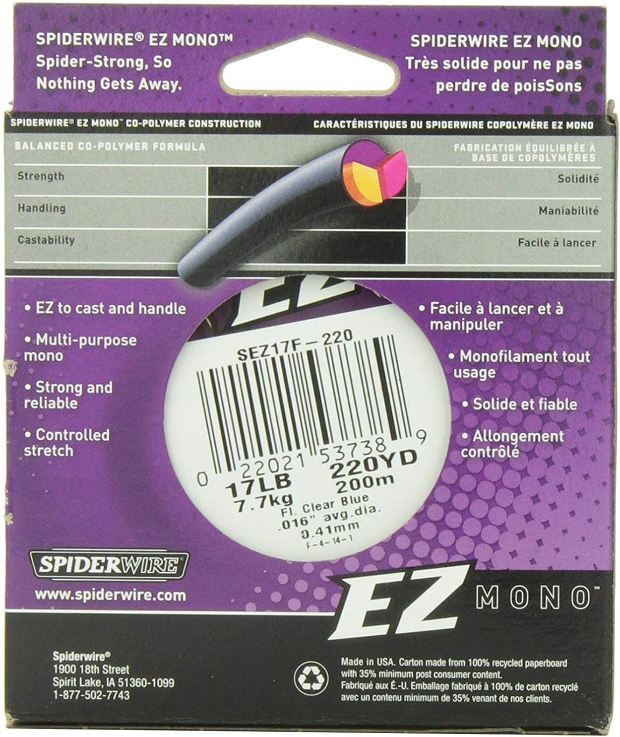 SpiderWire EZ Fluoro Clear, 6lb - 200yd : Sports & Outdoors