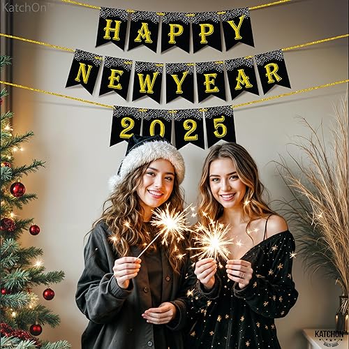 Miniatura 5 de Banner de Feliz Año Nuevo 2021 - Tamaño grande sin bricolaje | Brillo real | Suministros de fiesta de Año Nuevo 2021 | Feliz Año Nuevo 2021 |