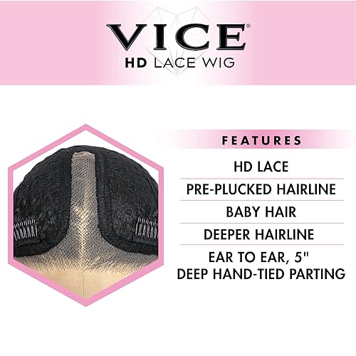 Miniatura 6 de Sensationnel Peluca sintética Vice HD con encaje profundo  UNIDAD 14 (color LT613PINK)