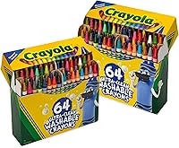 Crayola Ultra Clean Washable Crayons 128ct (2x64 Packs) - Durable Kids Crayons with Sharpener, Easter Basket Stuffers, Toddler Art Supplies