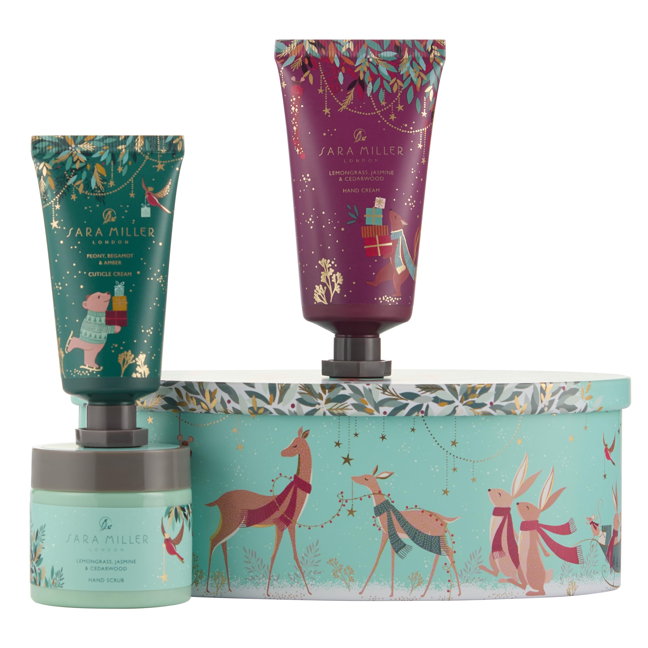Sara Miller London Hand Cream 50ml, Cuticle Cream 50ml, Hand Scrub 50g In Oval Tin, Moisturiser, Shea Butter, Argan Oil - Image 3