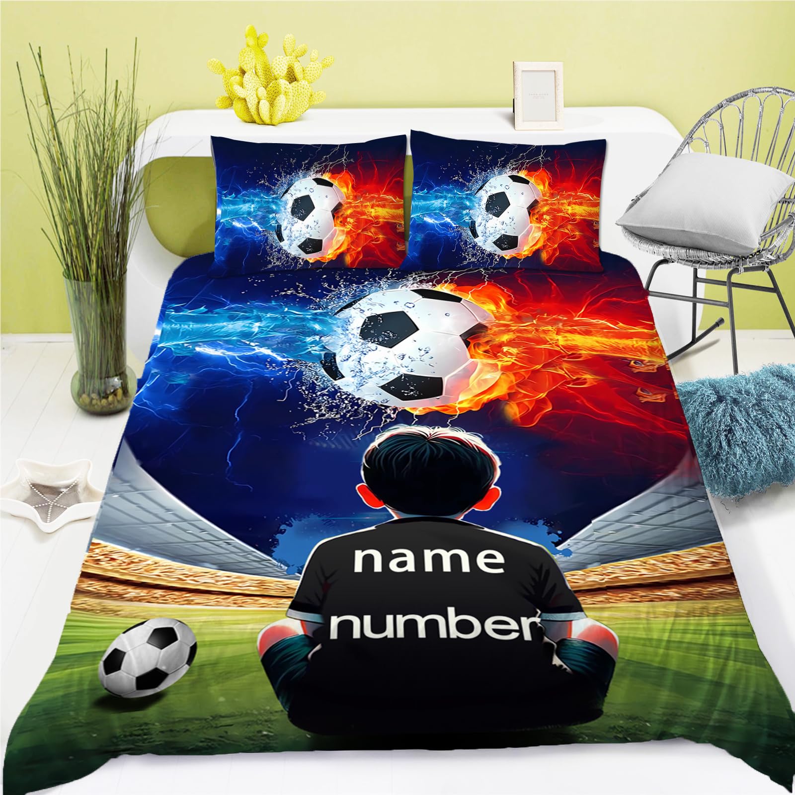 Parure de lit football personnalisée CHEFFS finie la couette qui glisse avec le zip 200x200
