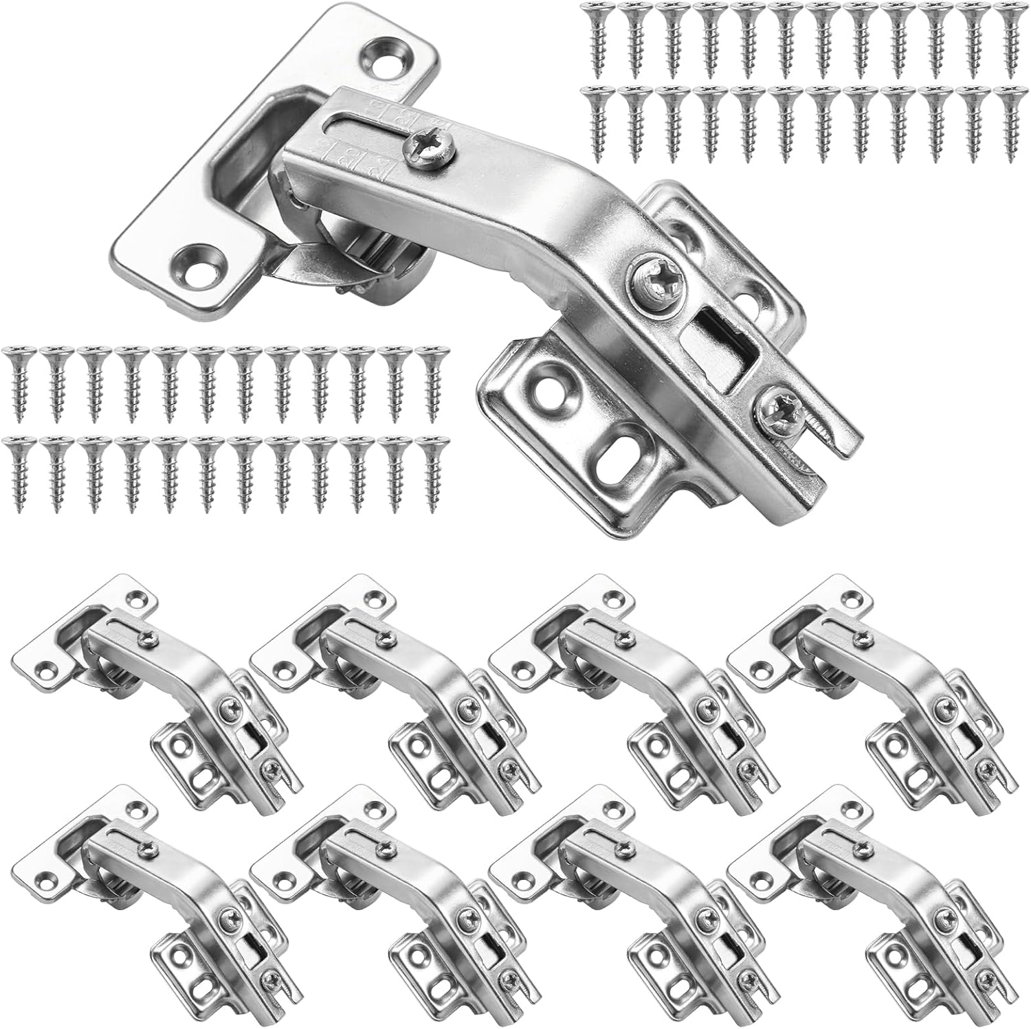 Mezchi 8 Pack 4 Pairs 135° Kitchen Hinges, Lazy Susan Hinge for