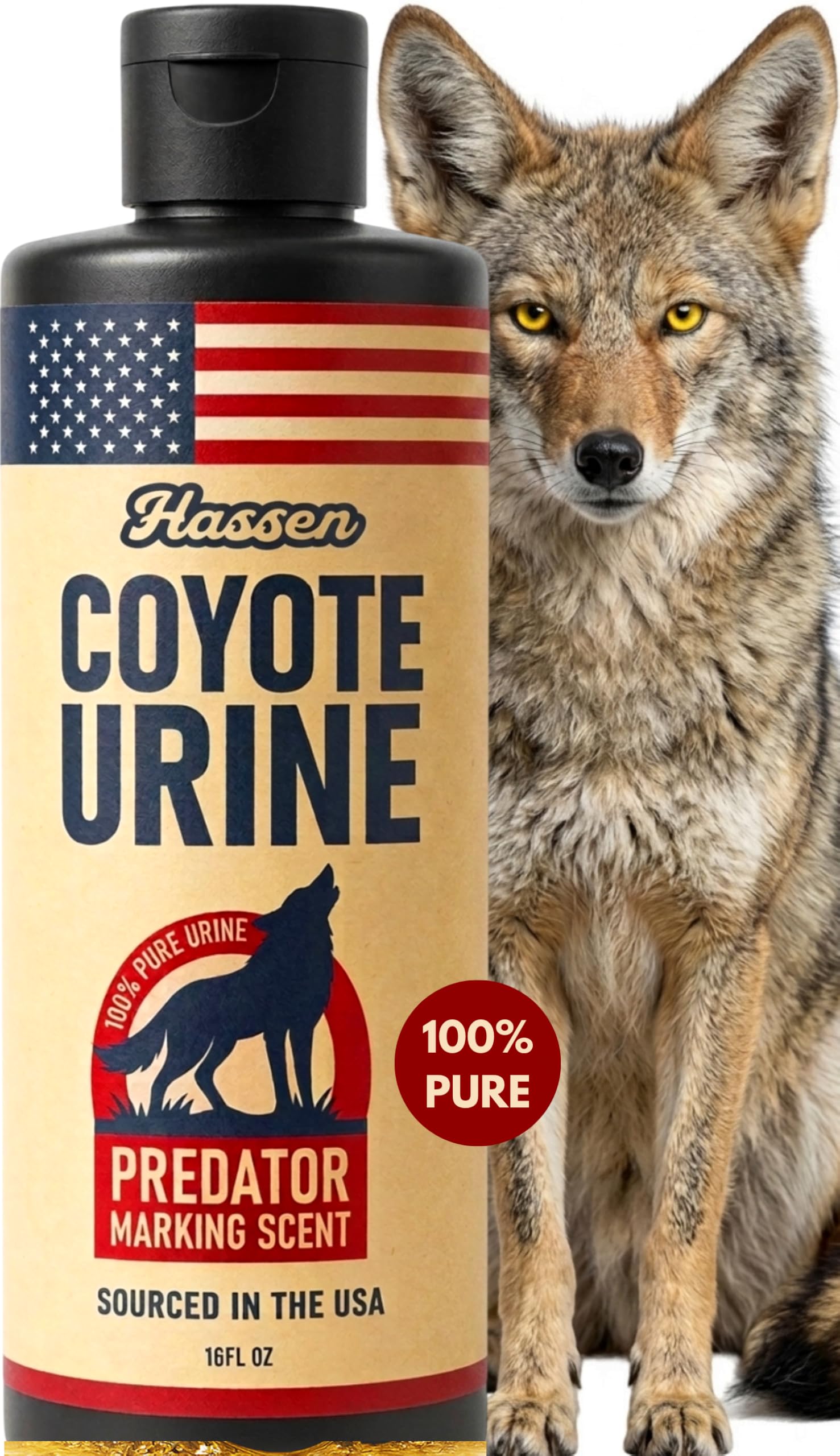 HASSEN Coyote Urine, 100% Pure Authentic Pee - Territorial Marking
