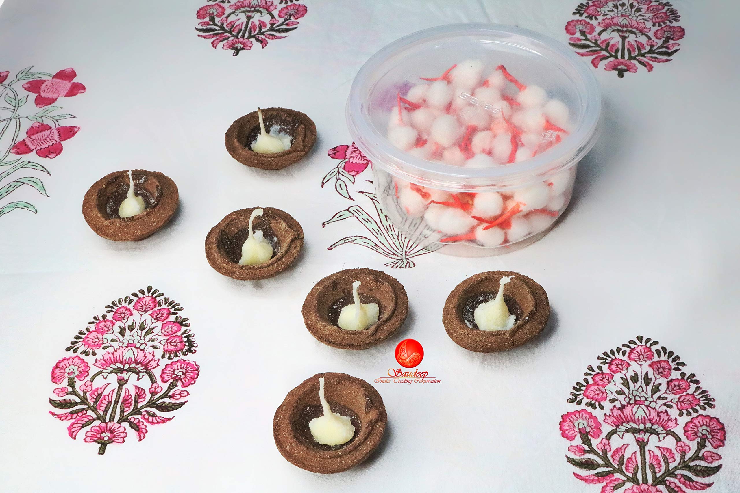 Saudeep India Panchagavya Diya | Deepak, Made of 5 Natural Elements - Cow Dung, Gow Mutra/Milk/Curd and Ghee/Very Rare and Exotic (Pack of 12) - Image 2 thumbnail