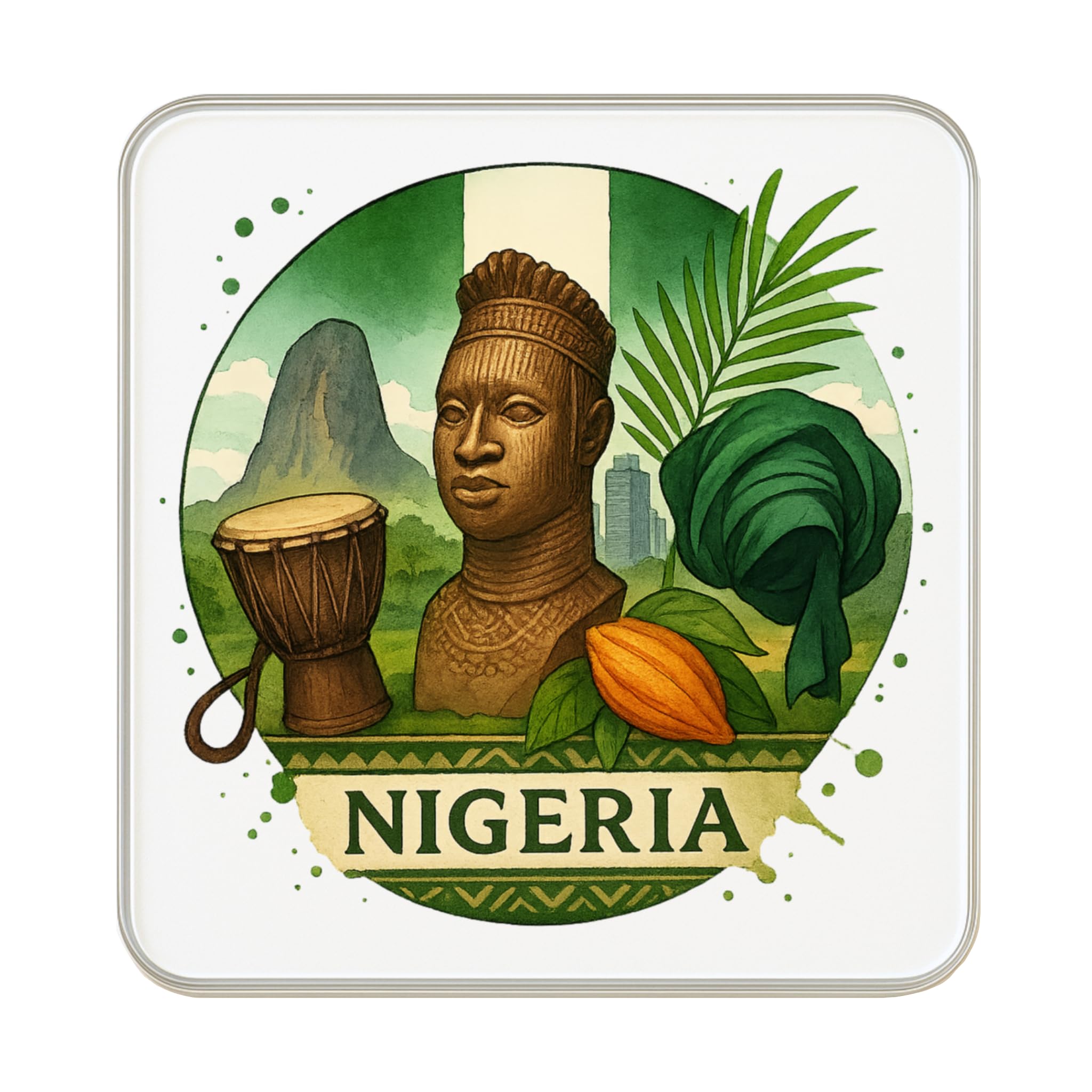 Aimant de réfrigérateur Nigeria pour décorer votre cuisine et vos souvenirs de vacances