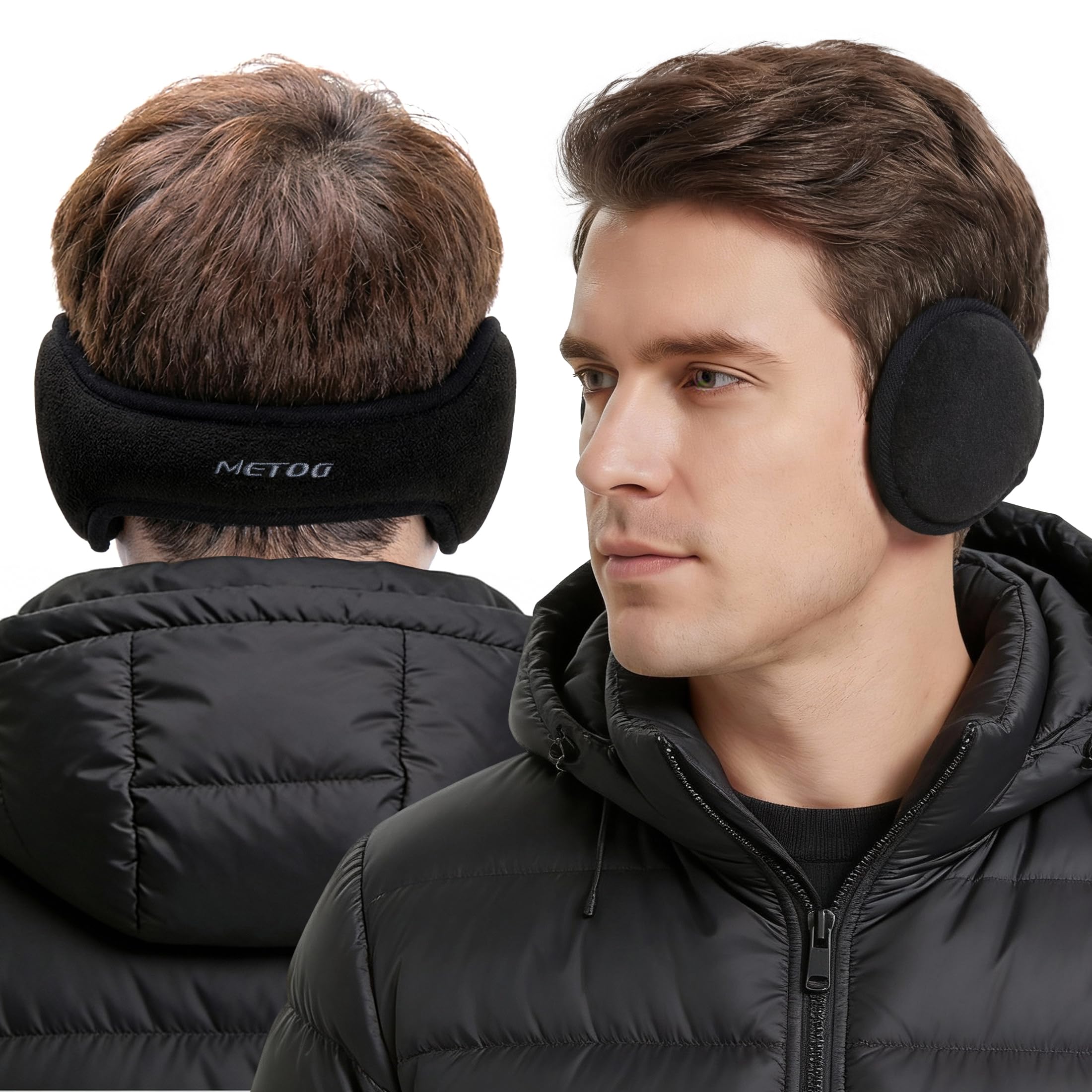 Ear Warmer By Metog Gift Box Ear muffs Foldable Polar Fleece Earmuffs Black-picture-19