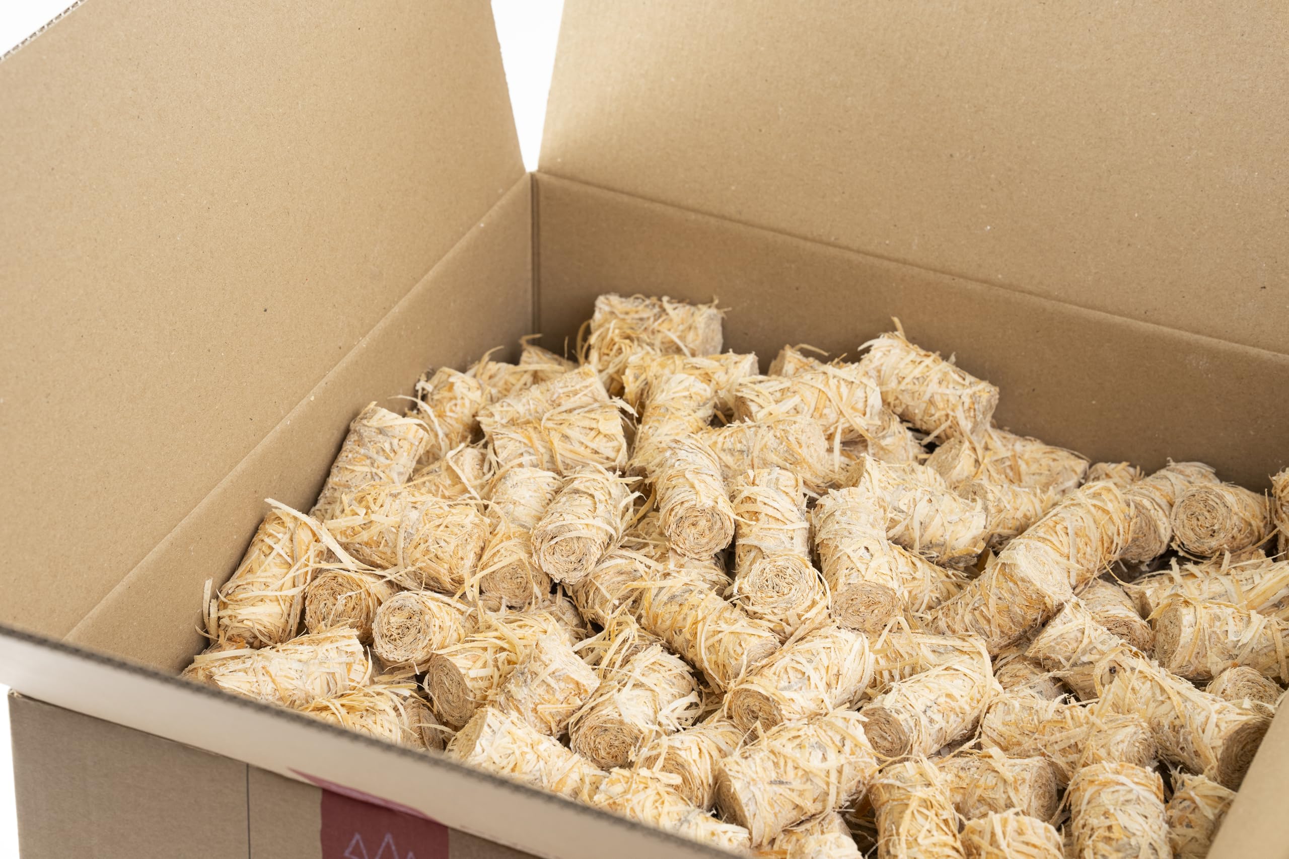 5 kg (ca. 400 Stück) Holzwolle-Anzünder Kaminanzünder | Öko-Anzünder aus Holzwolle & Wachs | Lange Brenndauer & geruchsneutral | Ideal für Kamin, Grill & Feuerstellen