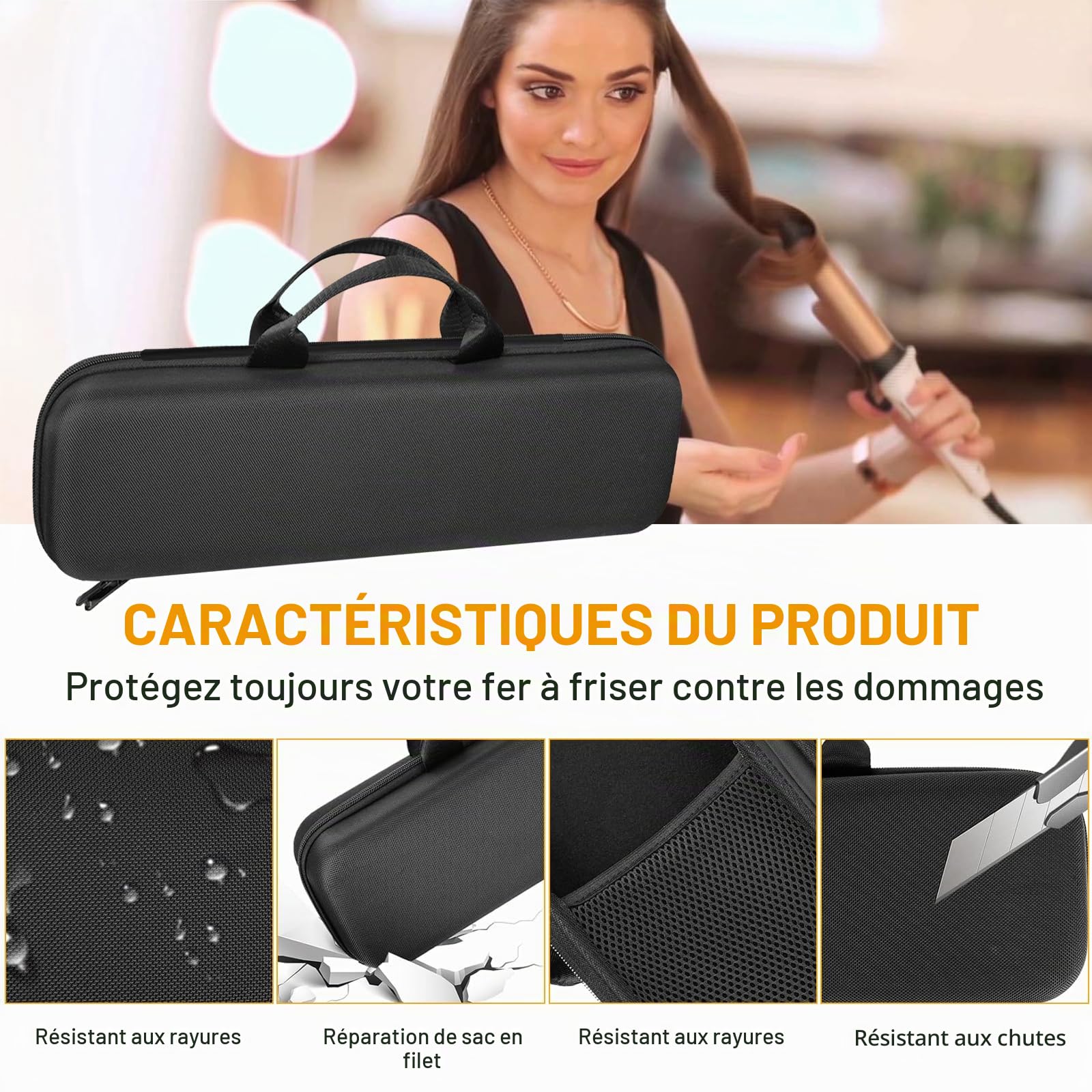 Étui de Transport Rigide Compatible Dyson Airstraight HT01, Sac Résistant Poussière et Rayures pour Lisseur