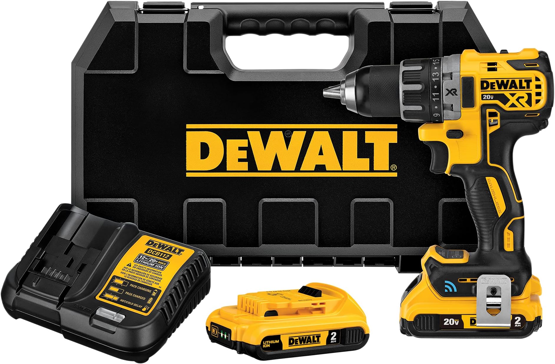 DEWALT 20V Max XR Brushless Drill/Driver Kit and Tool Connect Bluetooth (DCD792D2)