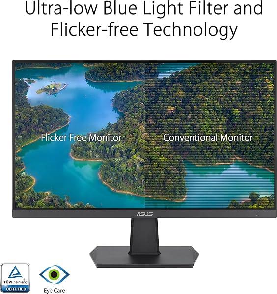 ASUS VA24EHF Eye Care Monitor Gaming 24” pollici (23,8), IPS Full HD, Frameless, 100Hz, Adaptive-Sync, 1ms MPRT, HDMI, Filtro - 3