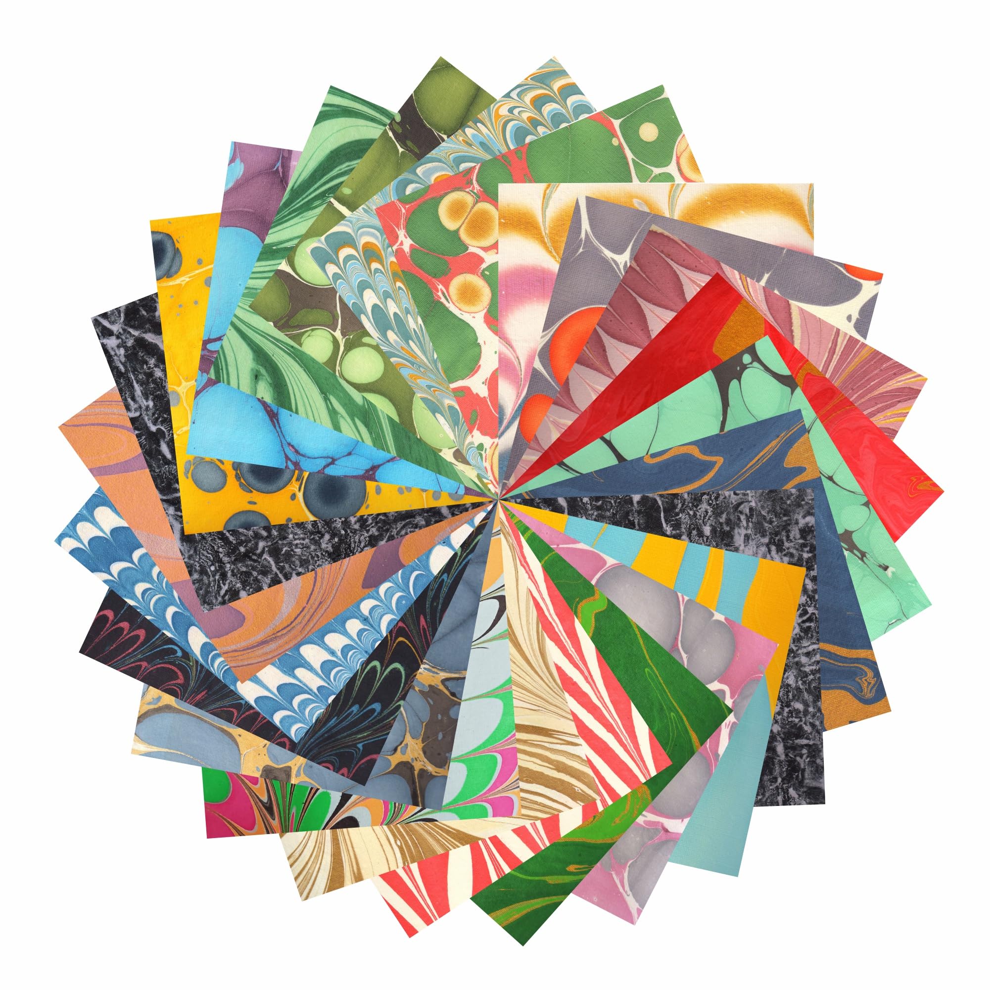 Paperhues Carta marmorizzata fatta a mano per album di ritagli, 30,5 x 30,5 cm, 24 fogli.