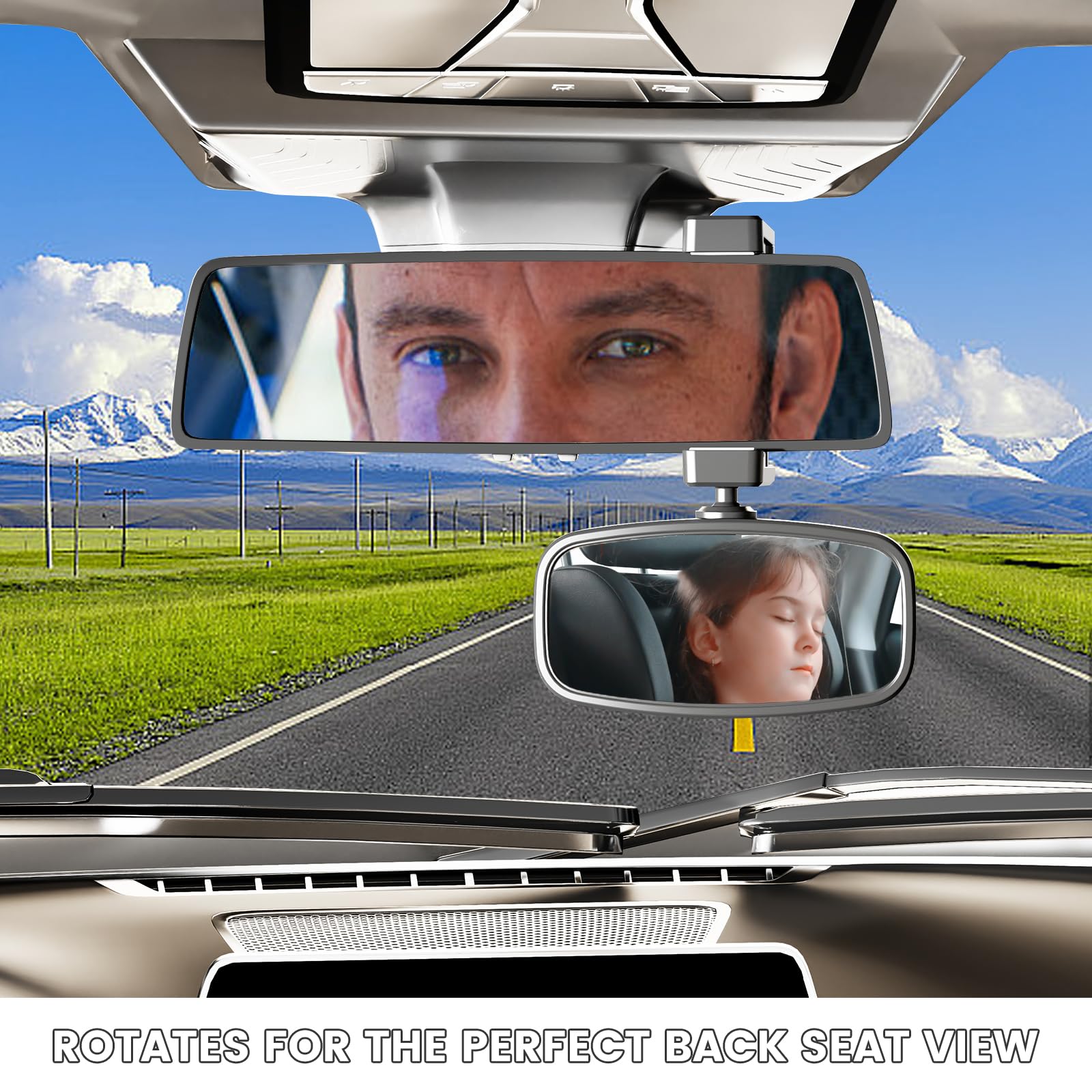 Specchietto Retrovisore Per Bambini Auto - Regolabile 360°, Vetro Convesso, Clip Sicura, Per SUV E Berline - Foto 5