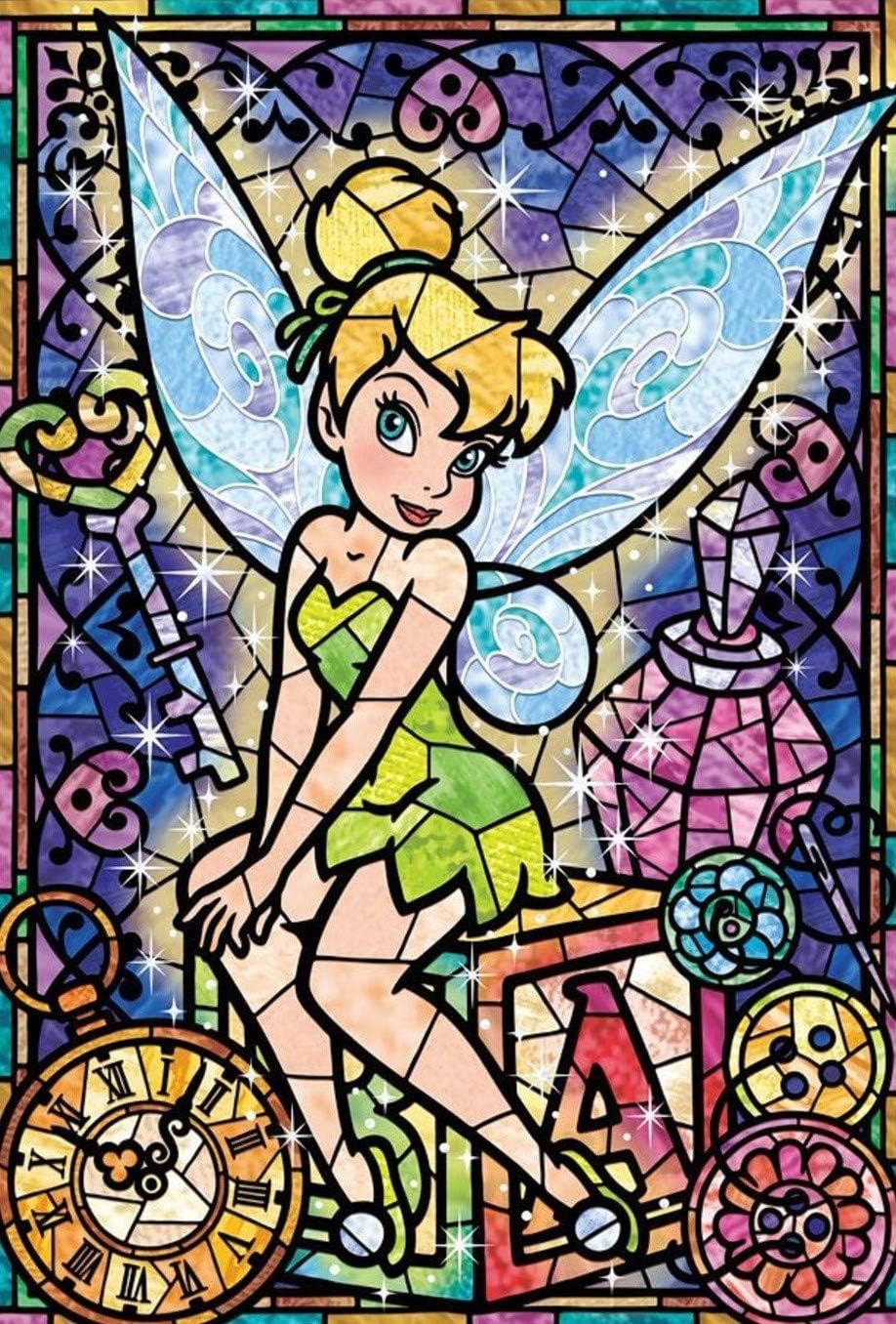 Diamond Painting Kits for Adults - Tinkerbell Stained Glass 35x50 (14x20 Inch) - 5D Round Full Drill Art Perfect for Relaxation and Home Decor