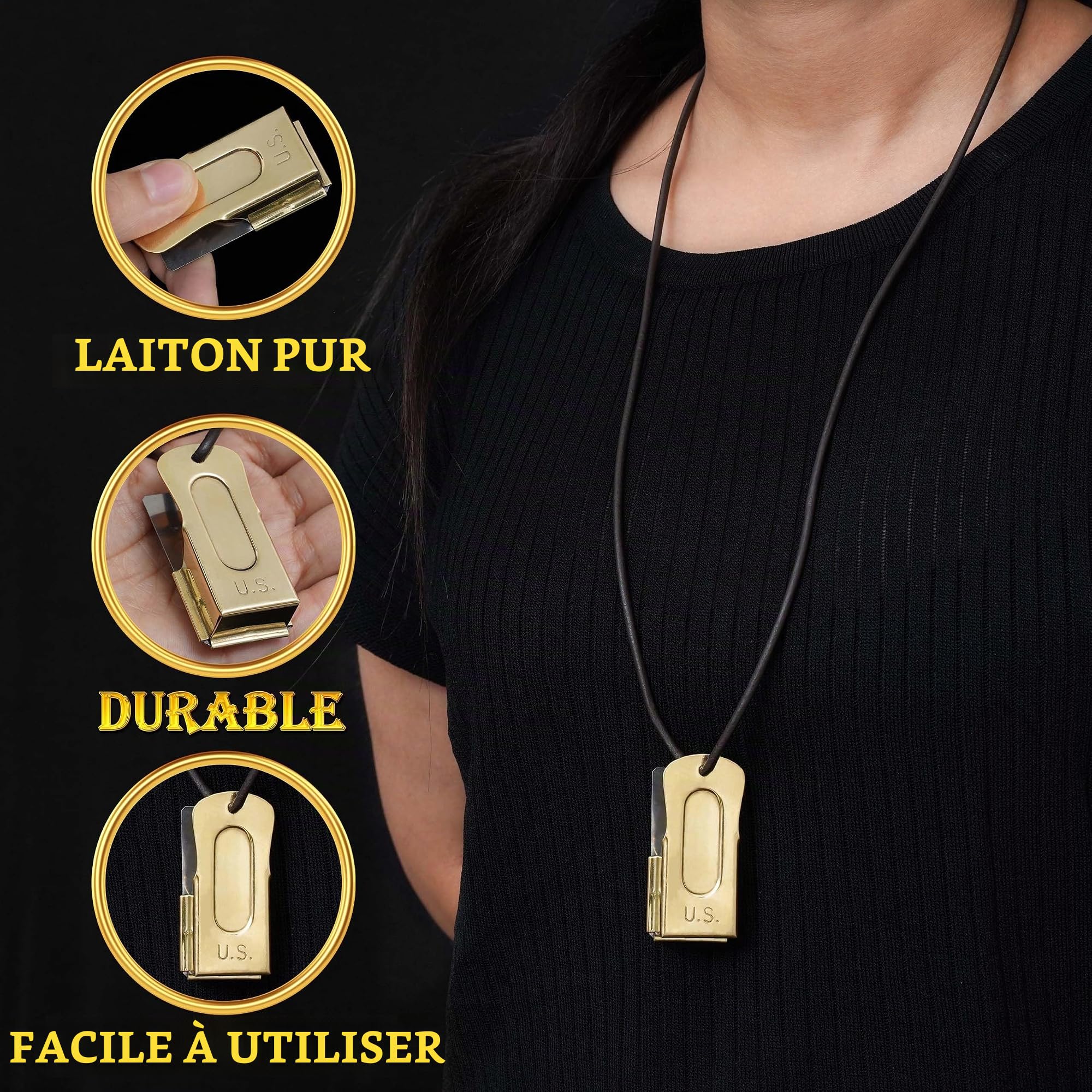 Mythrojan Brass and Steel Pet Training Clicker Puppy Dog Training Dog Clicker Cricket Clicker U.S. Engraved WII Military Gear Metal Clicker