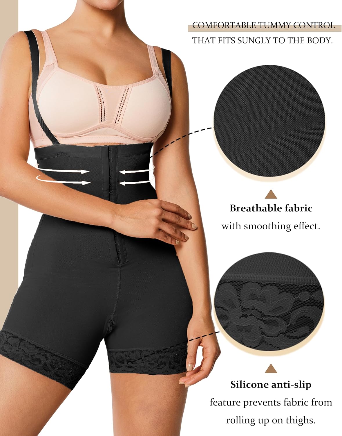 DEYUO Fajas Colombianas Shapewear for Women Tummy Control Bodysuit Postpartum Body Shaper Butt Lifting Faja Bodysuit - Image 3