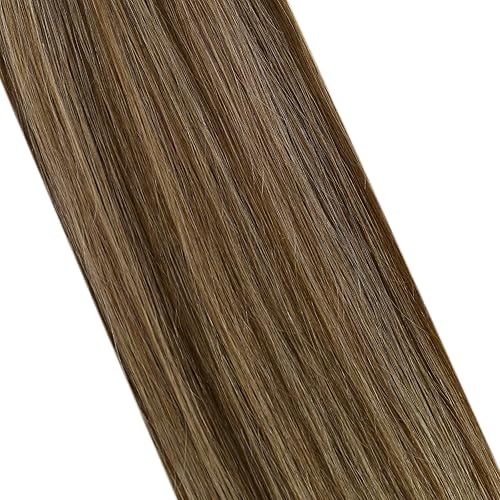 Miniatura 9 de Full Shine - Extensiones de cabello humano con punta en I, de 18 pulgadas, reflejos marrones y rubio miel, con queratina y fusión, 1.41 onzas50s,