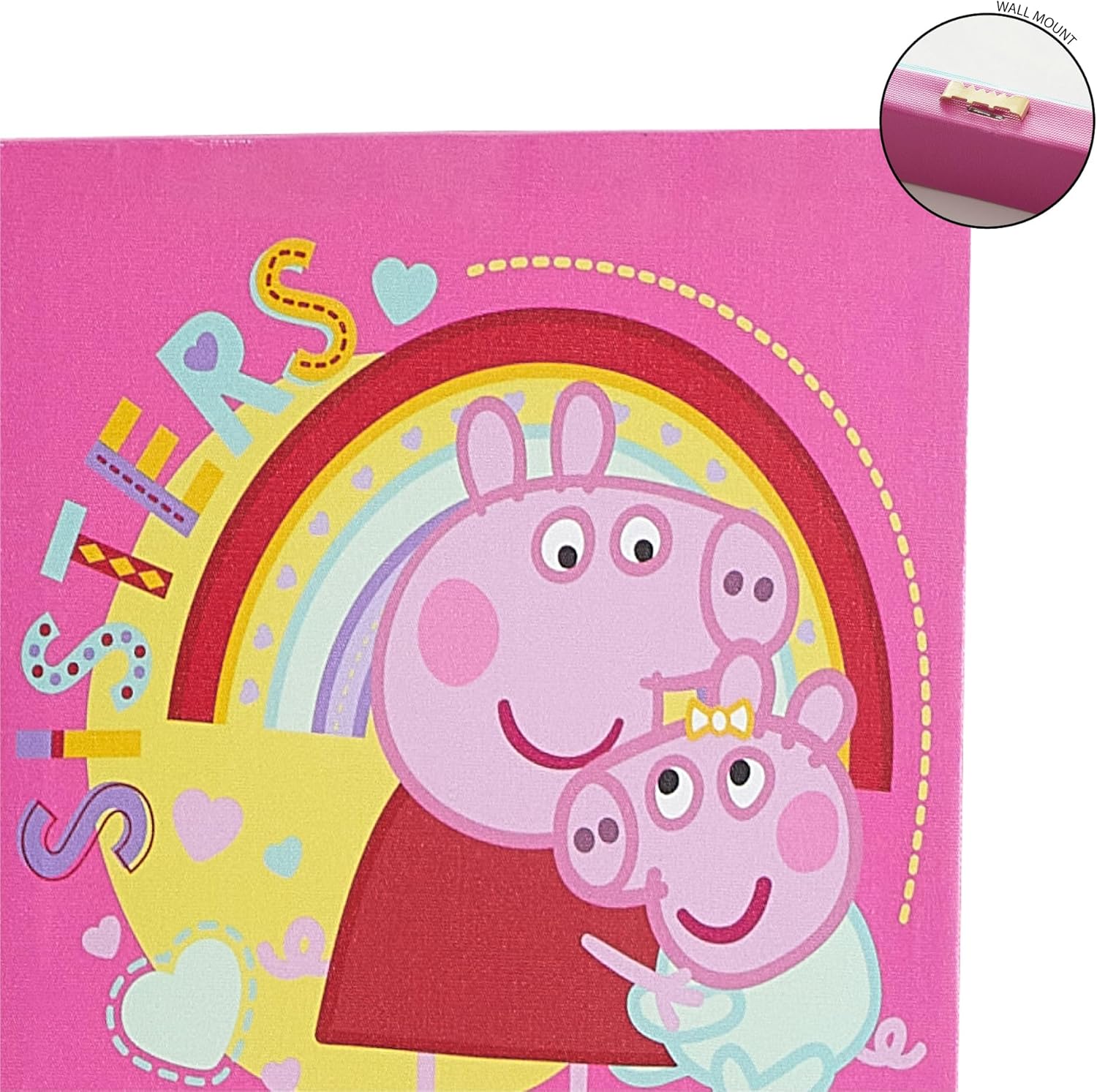 Peppa Pig 4 Piece Wall Art Set,Kids Room Décor, Nursery & Playroom Decoration, Cartoon Character Canvas Prints,Each 11"x11"